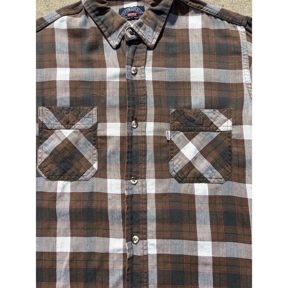 Levi Vintage White Tab Plaid Flannel Long Sleeve Large - Picture 4 of 7